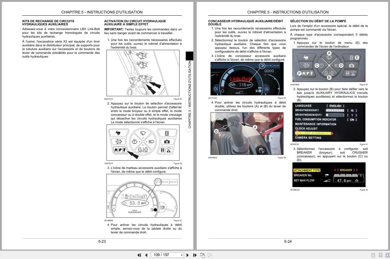 Link Belt Excavator 210X3 Operator Manual 210X3 OM LXG 00 FR 2011 FR (2)