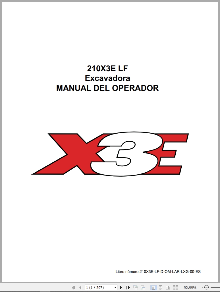 Link Belt Excavator 210X3E LF Operator Manual 210X3E LF D OM LAR LXG 00 ES (1)