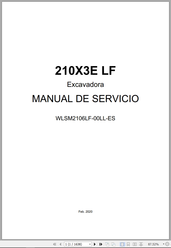 Link Belt Excavator 210X3E LF Service Manual WLSM2106LF 00LL ES (1)
