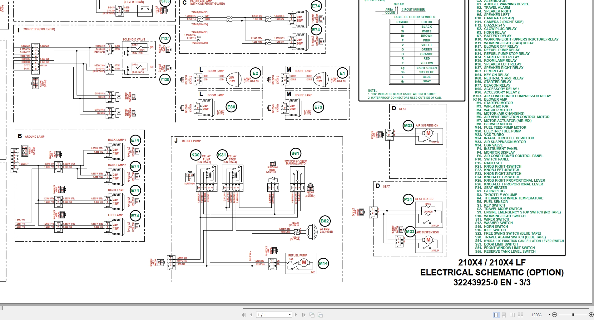Link Belt Excavator 210X4 210X4LF Electrical Schematic (2)