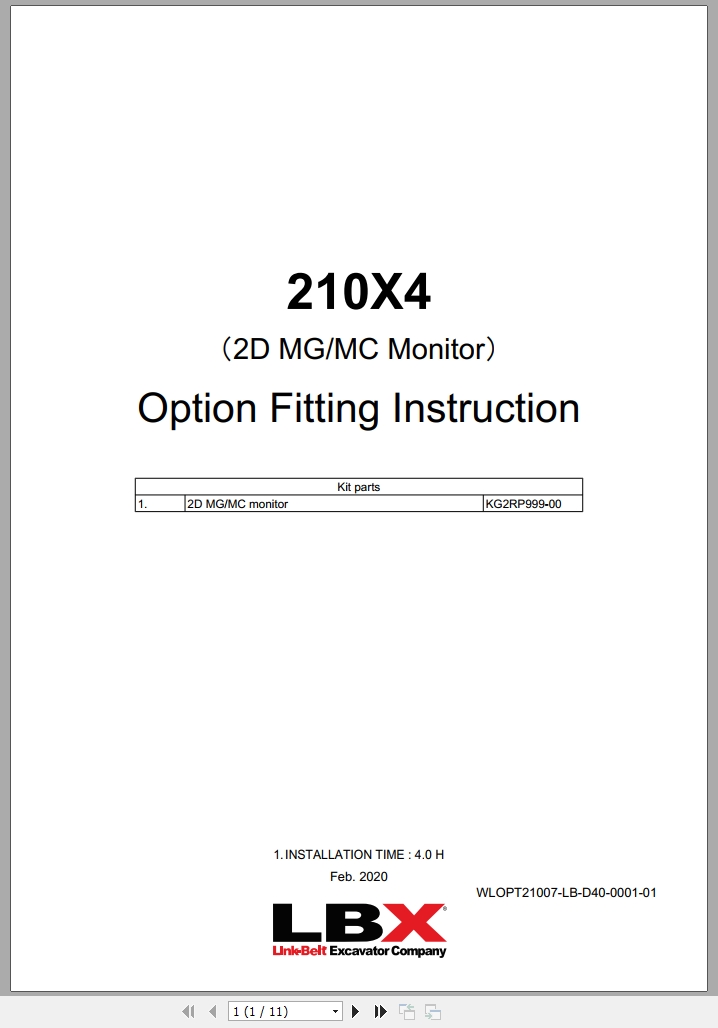 Link Belt Excavator 210X4 Field Kits (2)