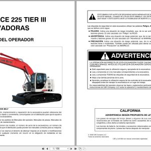 Link Belt Excavator 225 Spin Ace Tier 3 Operator Manual 1208 2008 ES (1)