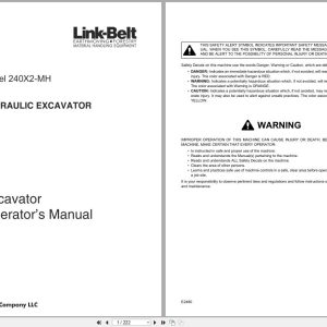 Link Belt Excavator 240X2 MH Operator Manual (1)
