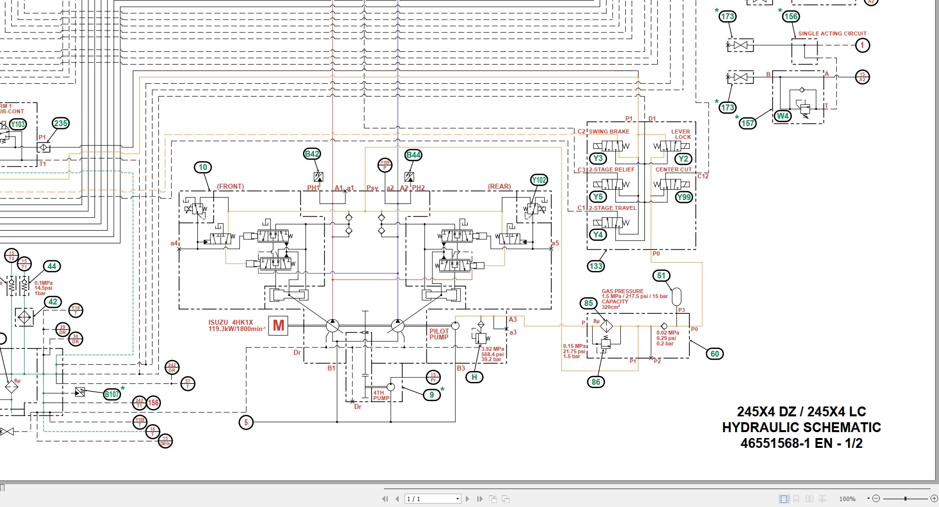 Link Belt Excavator 245X4 Hydraulic And Electrical Schematic (2)
