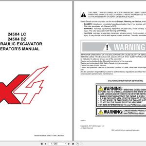 Link Belt Excavator 245X4 LC 245X4 DZ Operator Manual 245X4 OM LXG 05 2019 (1)
