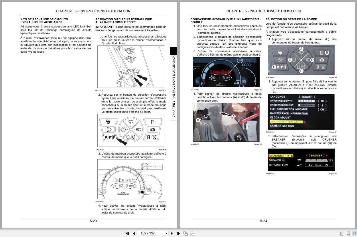 Link Belt Excavator 250X3 Operator Manual 250X3 OM LXG 00 FR 2011 FR (2)