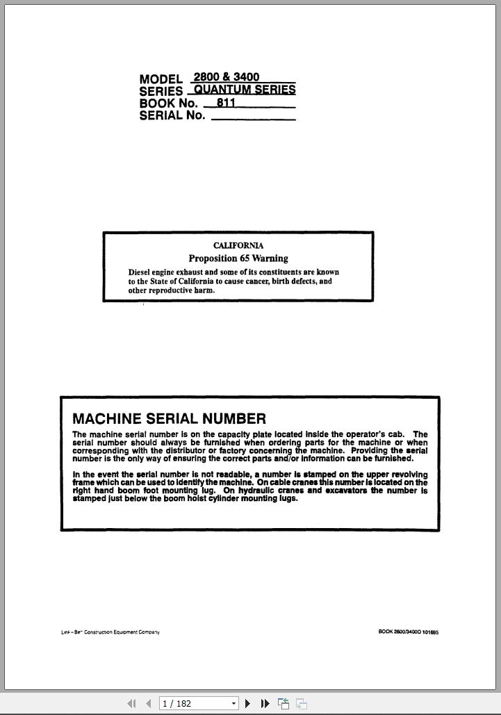 Link Belt Excavator 2800Q 3400Q Operator Manual (1)