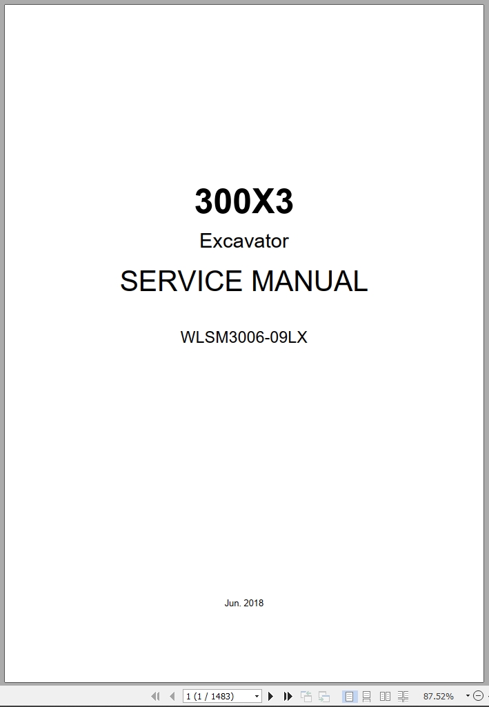 Link Belt Excavator 300X3 Service Manual WLSM3006 09LX 2018 (1)
