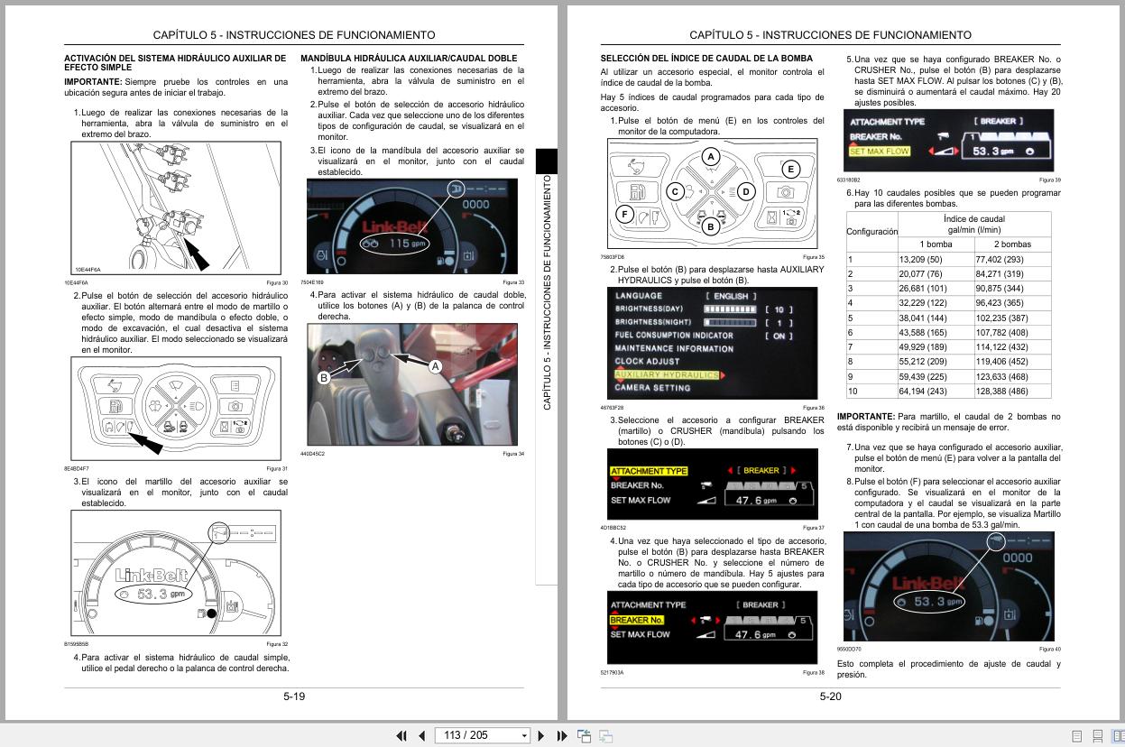 Link Belt Excavator 300X3E Operator Manual 300X3E D OM LAR LXG 00 ES 2019 ES (2)