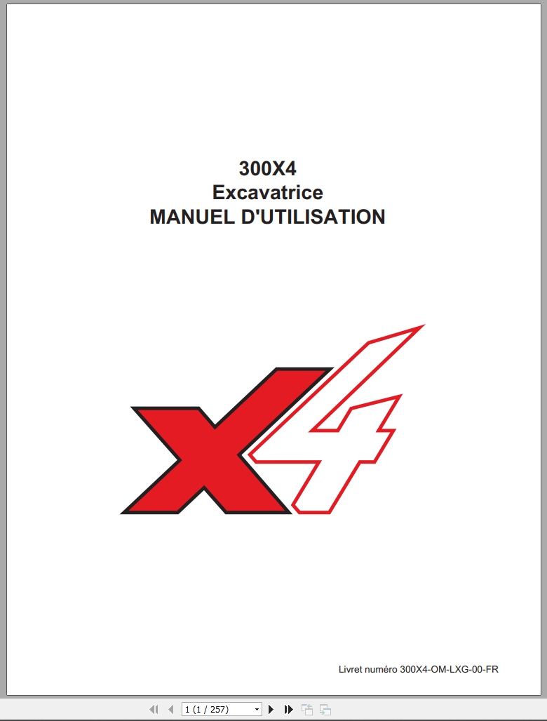 Link Belt Excavator 300X4 Operator Manual 300X4 OM LXG 00 FR (1)