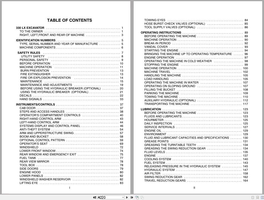 Link Belt Excavator 330LX Operator Manual (1)