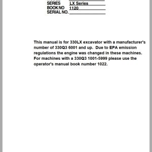 Link Belt Excavator 330LX Tier 3 Operator Manual (1)