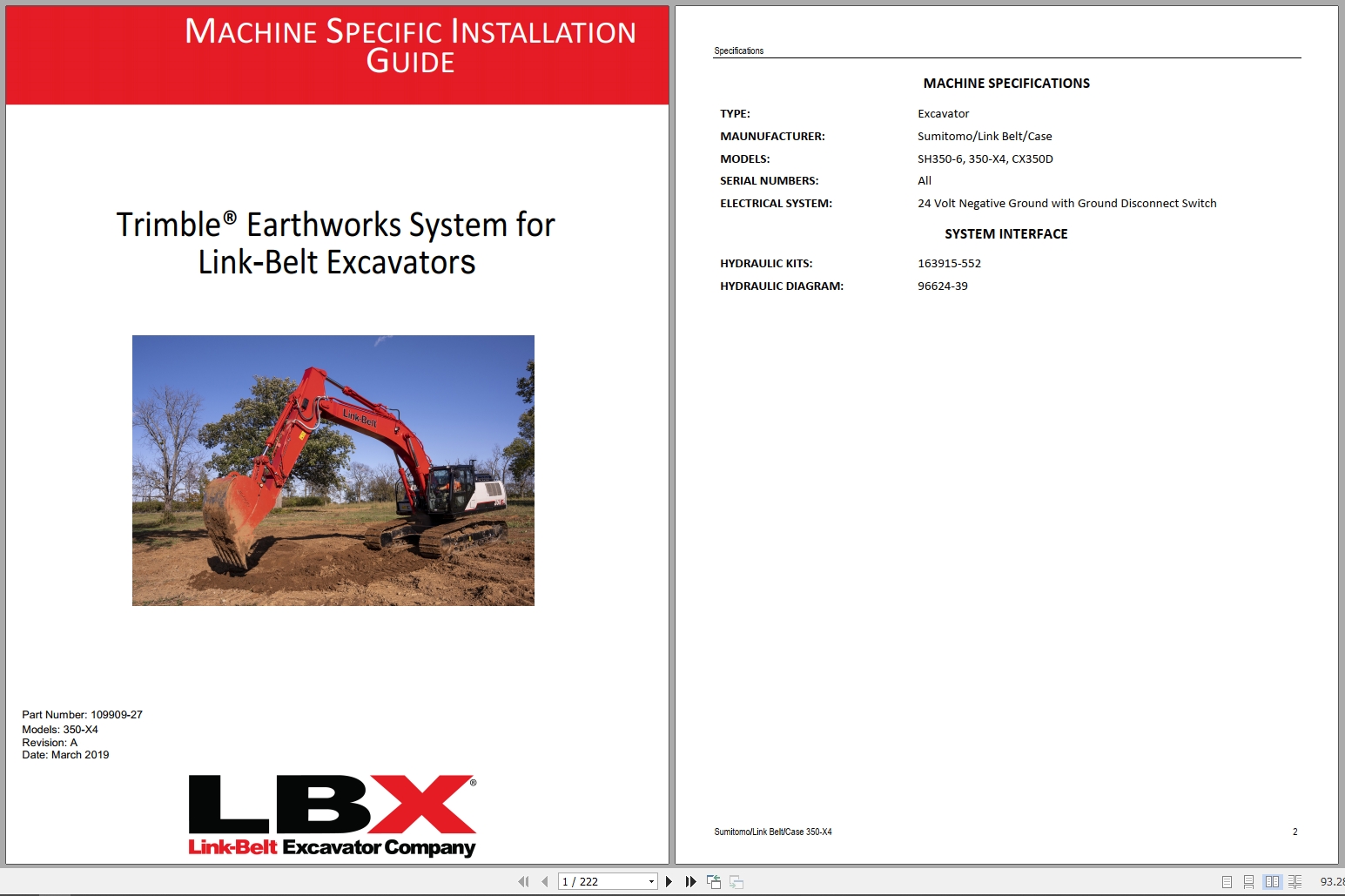 Link Belt Excavator 350X4 Field Kits (1)