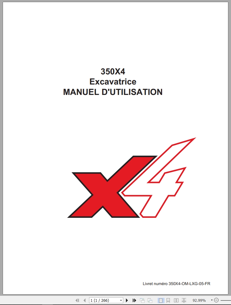 Link Belt Excavator 350X4 Operator Manual 350X4 OM LXG 05 FR 2016 (1)