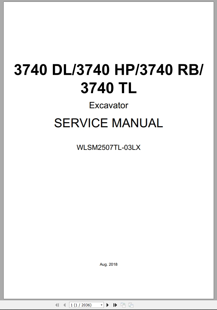 Link Belt Excavator 3740 Service Manual Hydraulic And Electrical Schematic (1)