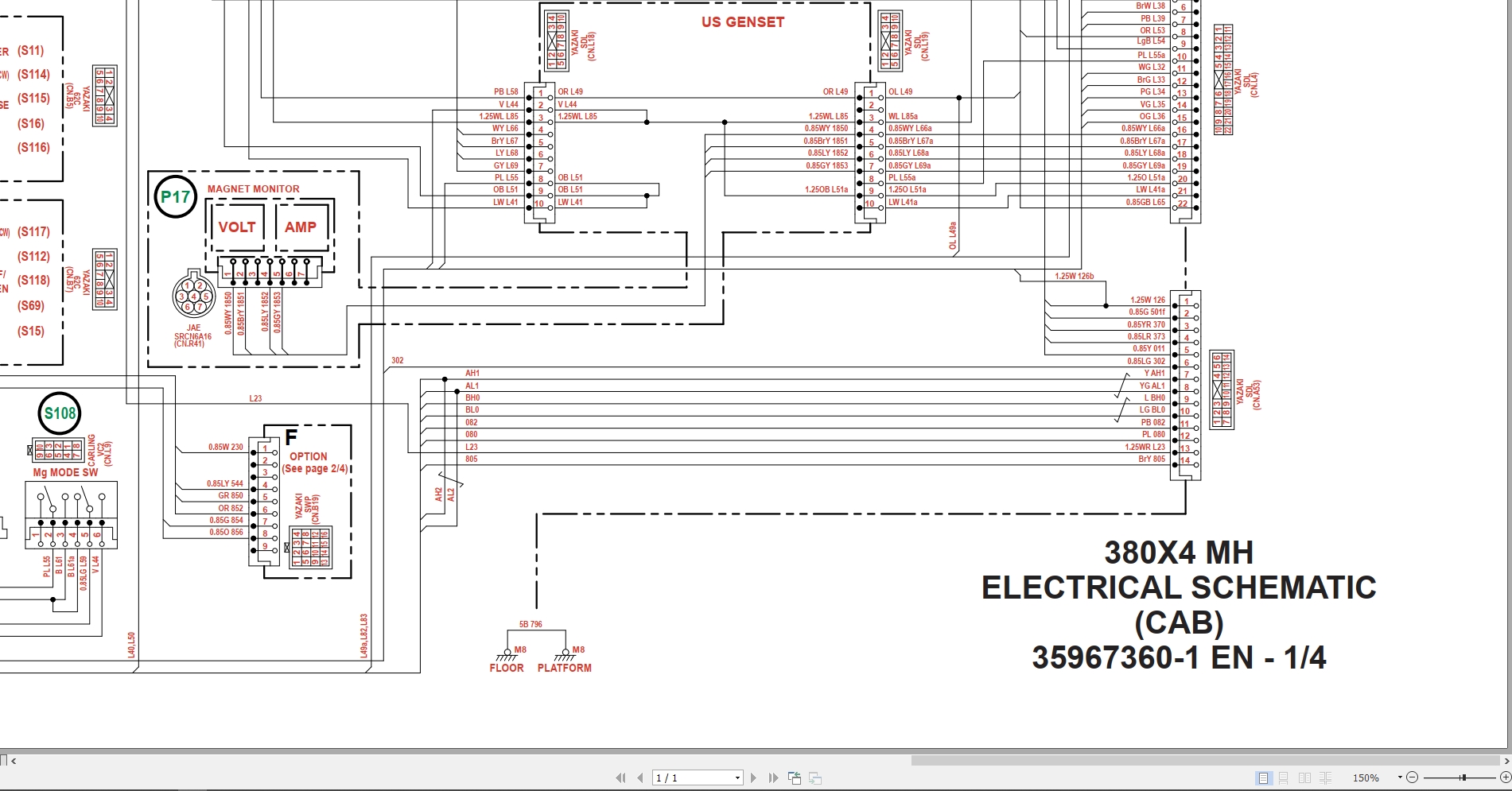 Link Belt Excavator 380X4 MH Electrical Schematic (2)