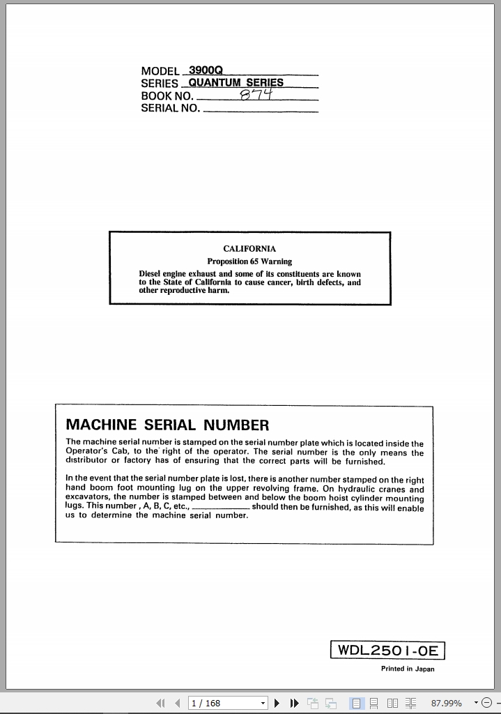 Link Belt Excavator 3900Q Operator Manual Electrical Schematic (1)