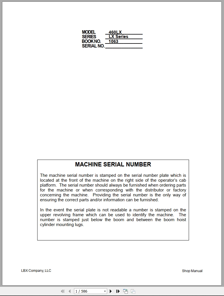 Link Belt Excavator 460LX Shop Manual Hydraulic And Electrical Schematic (1)