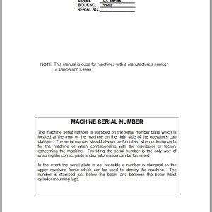 Link Belt Excavator 460LX Tier 3 Shop Manual 1142 2007 (1)