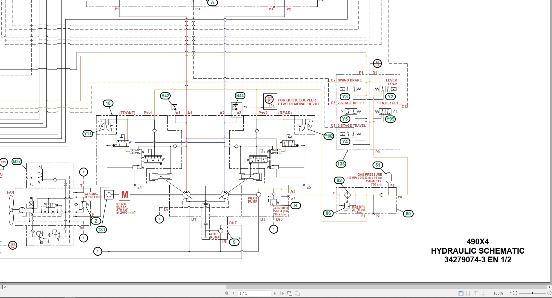 Link Belt Excavator 490X4 Service Manual Hydraulic And Electrical Schematic (4)