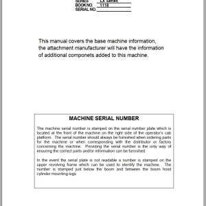 Link Belt Excavator 600LX Shop Manual Hydraulic And Electrical Schematic (1)