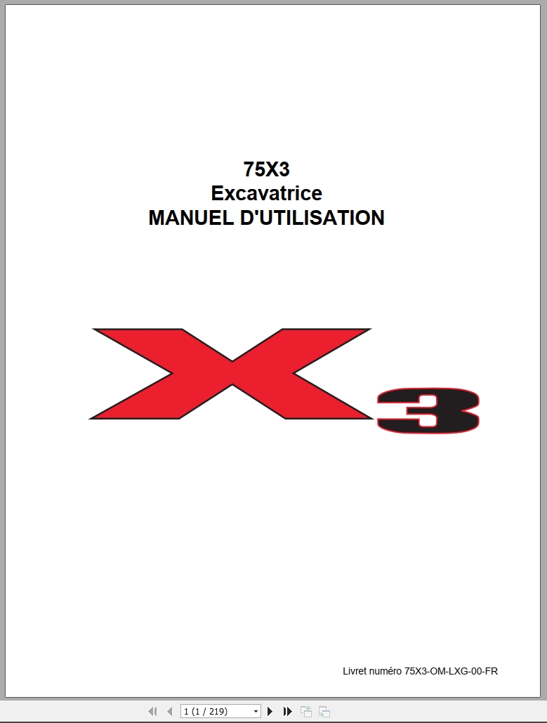 Link Belt Excavator 75X3 Operator Manual 75X3 OM LXG 00 FR (1)
