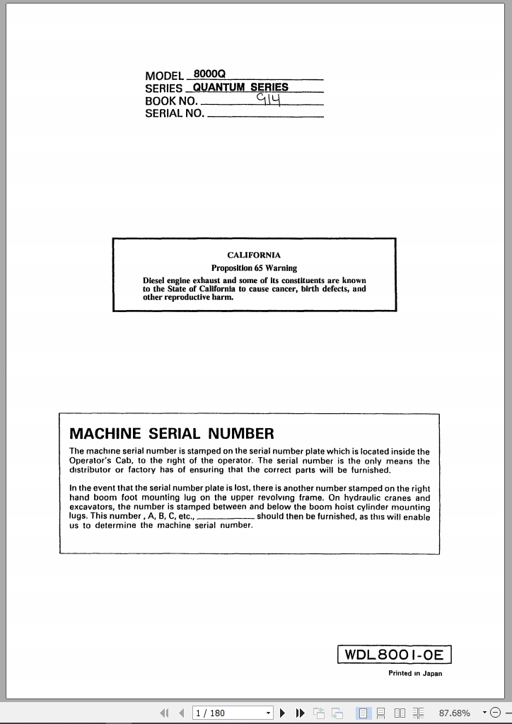 Link Belt Excavator 8000Q Operator Manual (1)