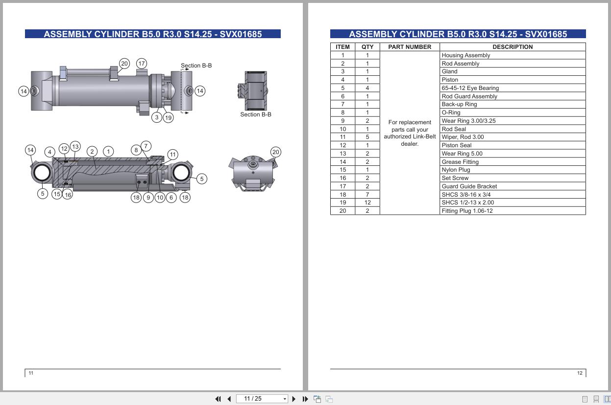 Link Belt Handling Grapple LCG100R LCG125R Parts Manual (2)