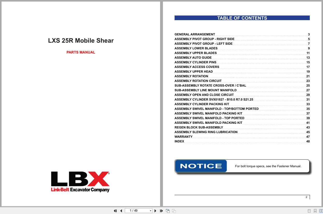 Link Belt Mobile Shear LXS 25R Parts Manual (1)