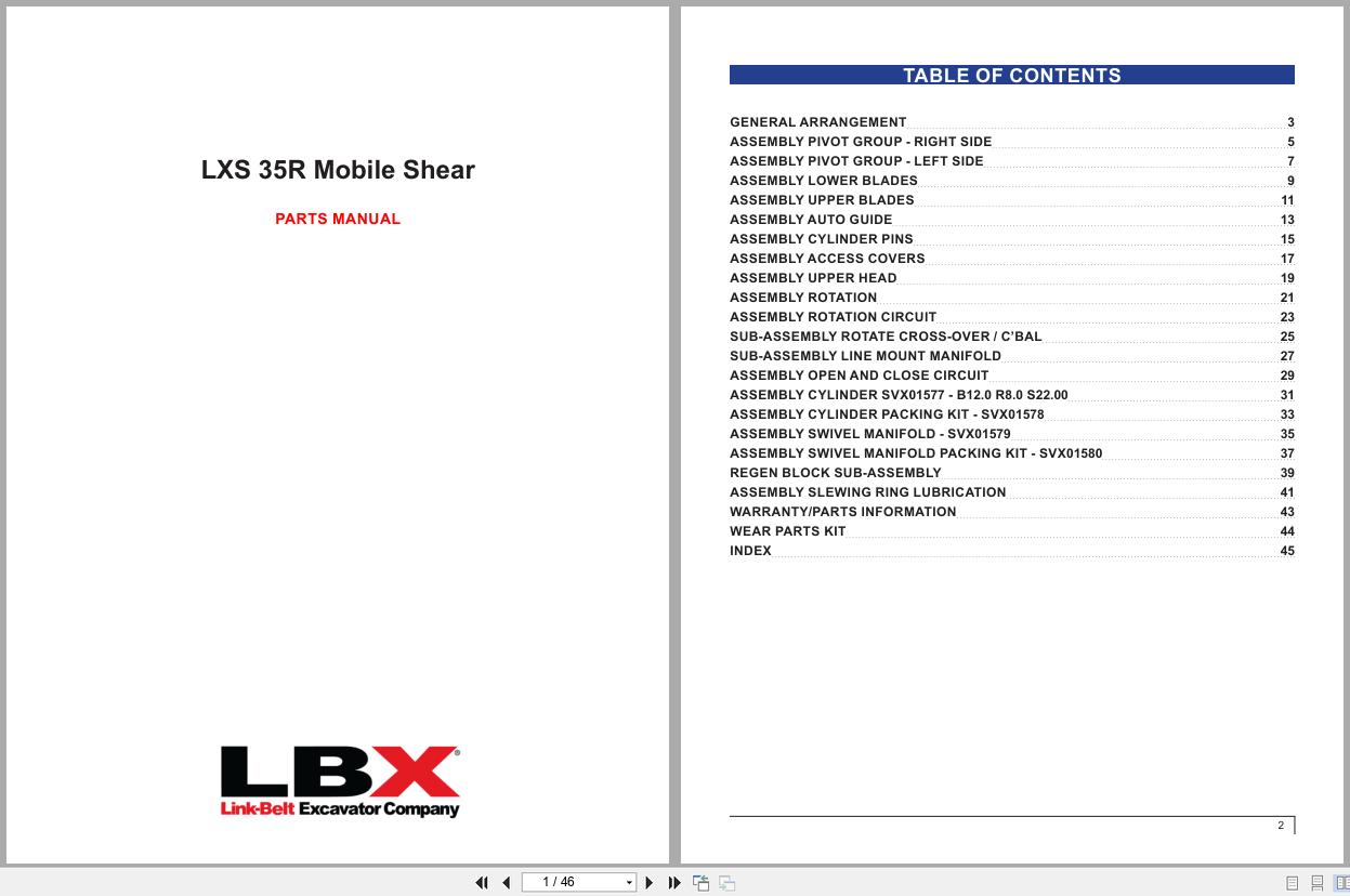 Link Belt Mobile Shear LXS 35R Parts Manual (1)