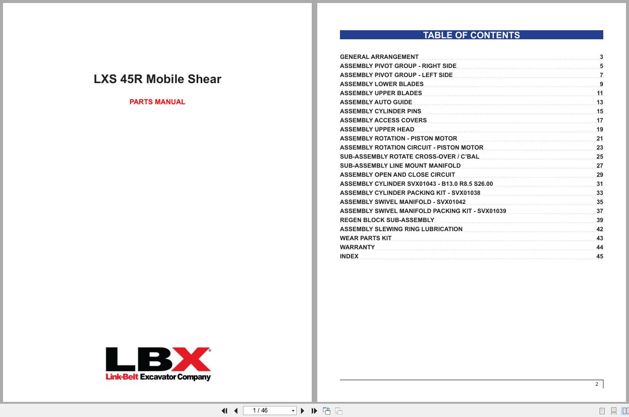 Link Belt Mobile Shear LXS 45R Parts Manual (1)