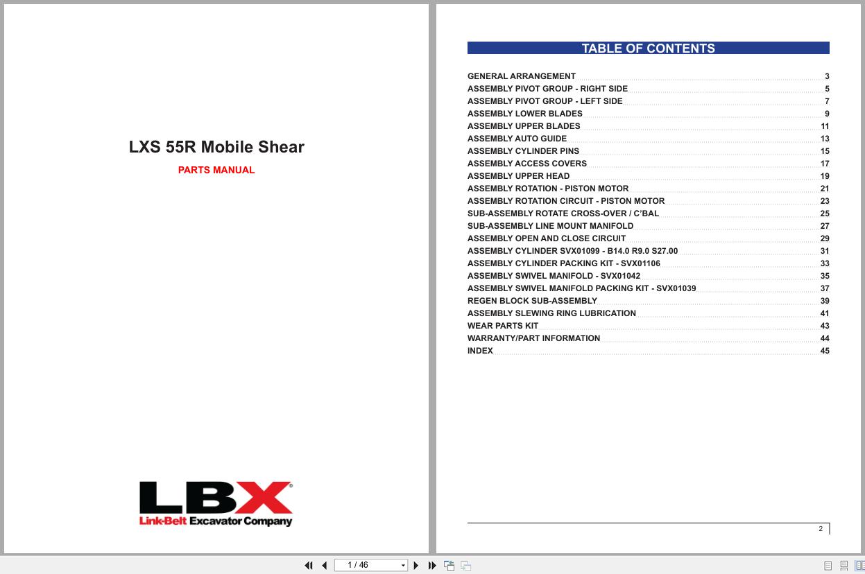 Link Belt Mobile Shear LXS 55R Parts Manual (1)