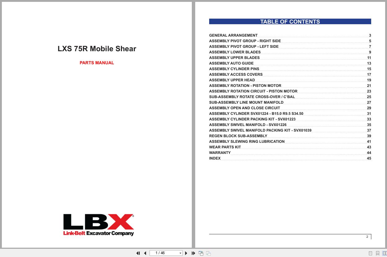 Link Belt Mobile Shear LXS 75R Parts Manual (1)