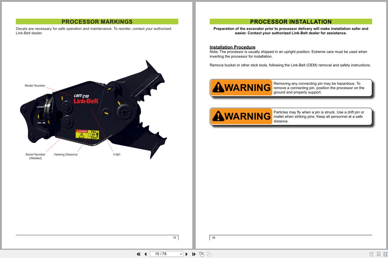 Link Belt Multi Processor LMT 210 to LMT 700 Safety Operator And Parts Manual (3)