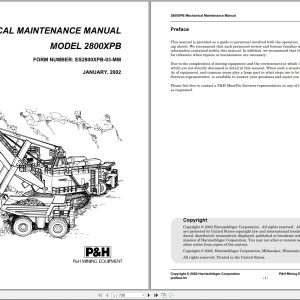 P&H Electric Shovel 2800XPB Mechanical Maintenance Manual 2002 (1)