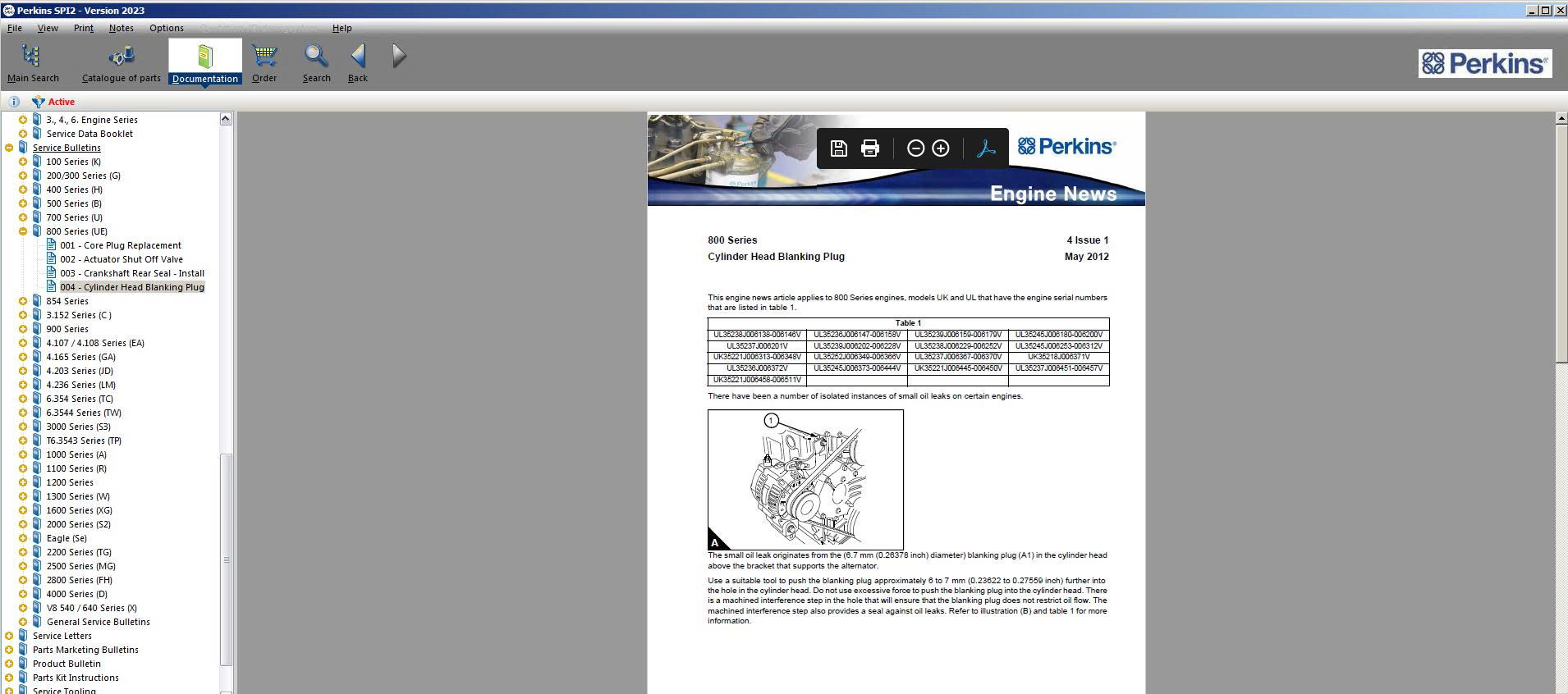 Perkins EPC SPI2 2023A Service Manual Parts Information System 11