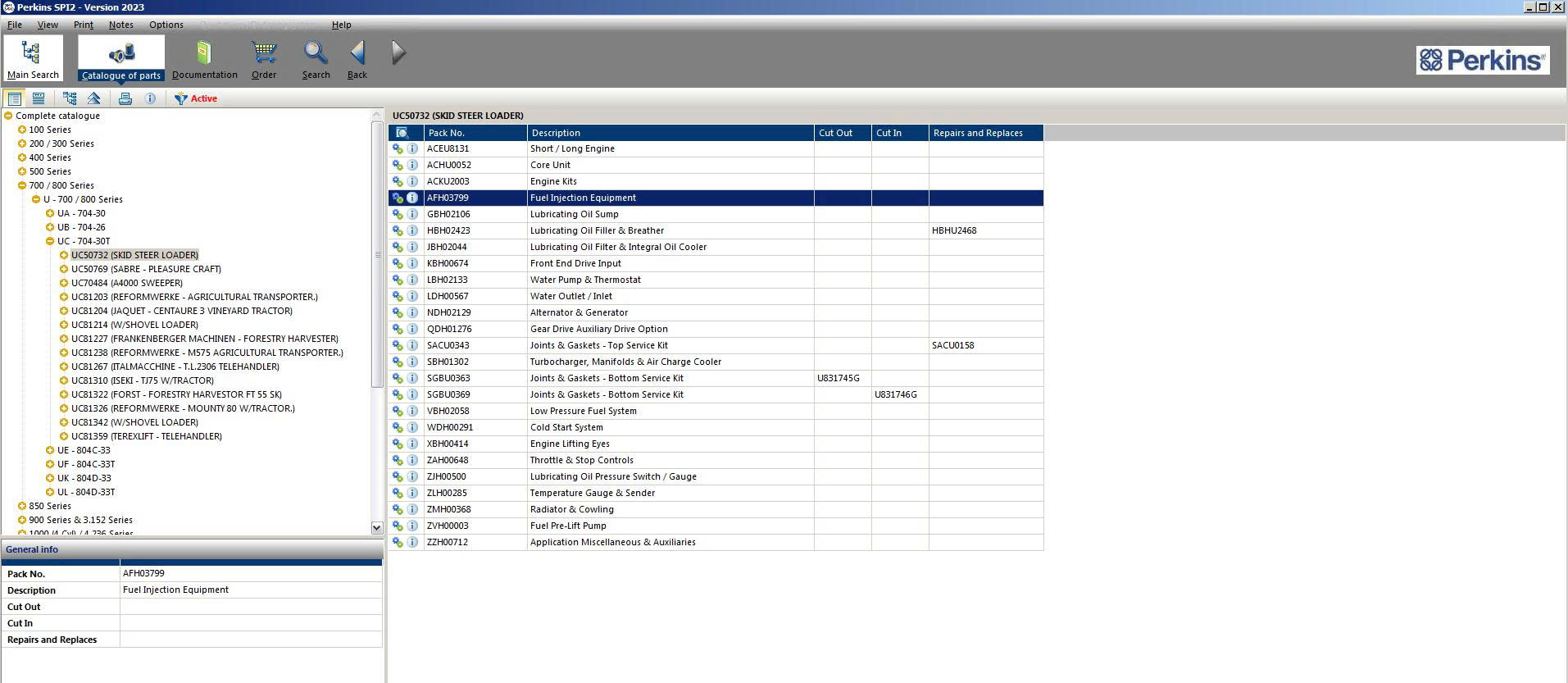 Perkins EPC SPI2 2023A Service Manual Parts Information System 6