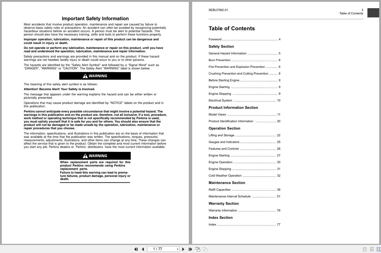 Perkins Engine 400 Series Operation And Maintenance Manual SEBU7992 01 EN (1)