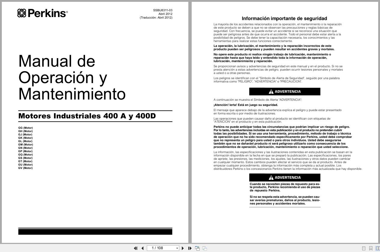 Perkins Engine 400A 400D Series Operation And Maintenance Manual SSBU8311 03 2012 ES (1)