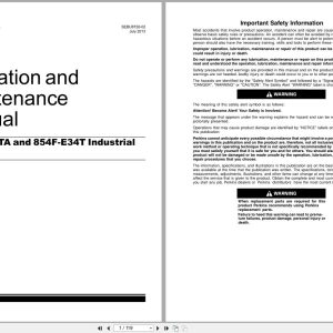 Perkins Engine 854E E34TA 854F E34T Operation And Maintenance Manual SEBU8726 02 2013 EN (1)