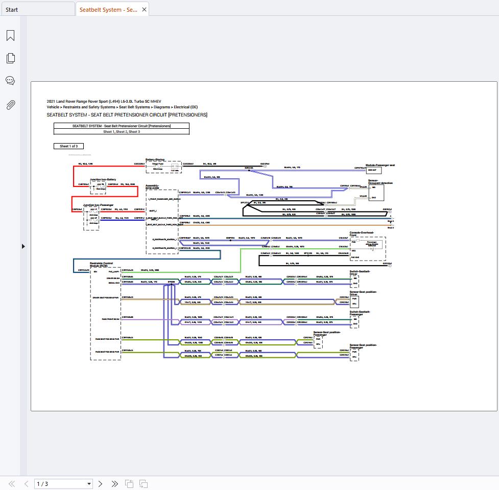 Range Rover Sport L494 2021 L6 3.0L Turbo SC MHEV Electrical Schematic & Connection View (3)
