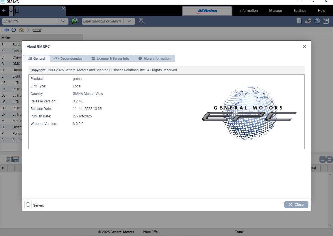 VMW General Motor GMNA 11.2025 Spare Parts Catalog Vmware 1