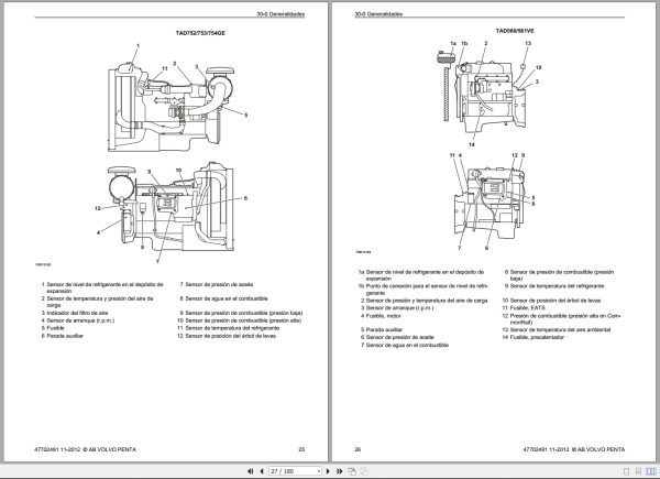 Volvo Penta Engine TAD550GE To TAD762VE Workshop Manual Electrical System 47702491 2012 (3)
