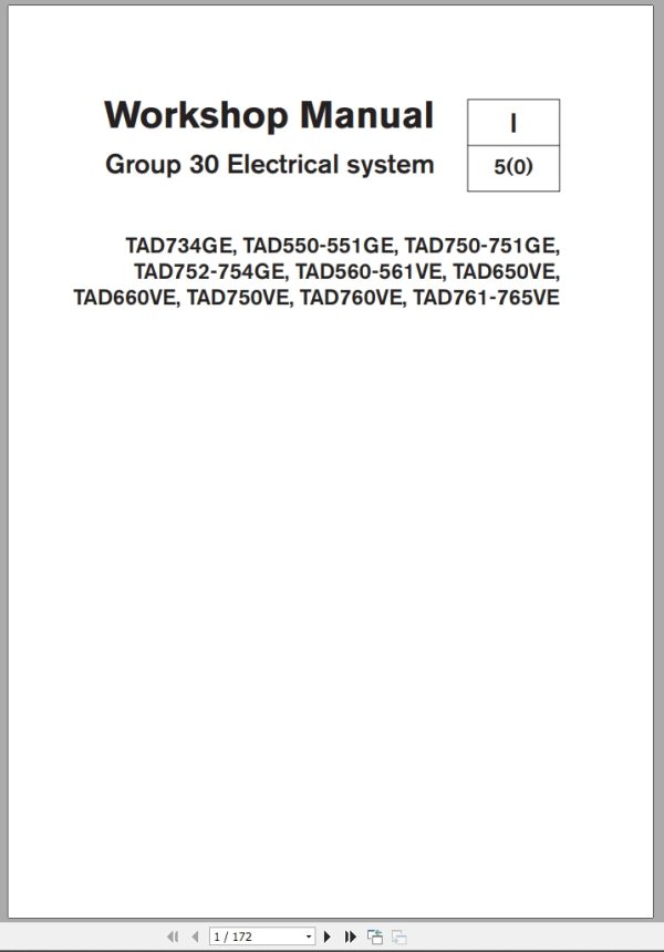 Volvo Penta Engine TAD734GE To TAD765VE Woskshop Manual Electrical System 47702487 2012 (1) Volvo Penta Engine TAD734GE To TAD765VE Woskshop Manual Electrical System 47702487 2012 (1)