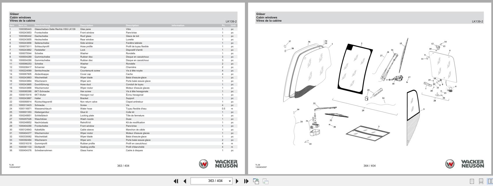 Wacker Neuson Telehandler TH408 TL36 Spare Parts Catalog 1000315173 08.2024 DE EN FR (2)
