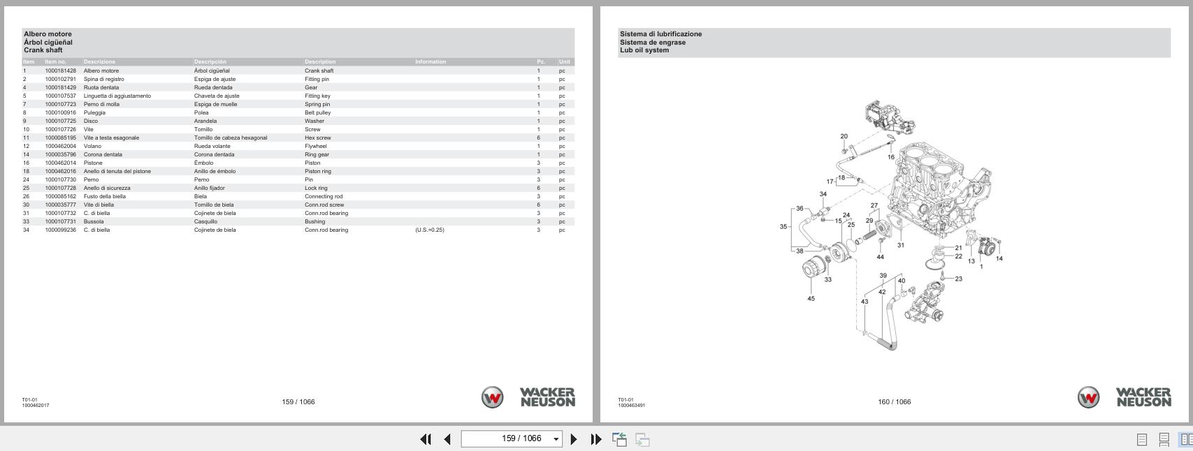Wacker Neuson Telehandler TH412 T01 01 Spare Parts Catalog 08.2024 IT ES EN (2)