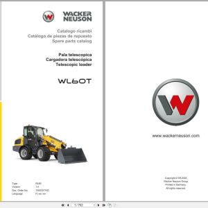 Wacker Neuson Telescopic Loader WL60T RL60 Spare Parts Catalog 1000327162 09.2024 IT ES EN (1)