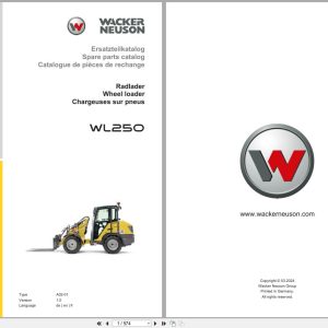 Wacker Neuson Wheel Loader WL250 A02 01 Spare Parts Catalog 03.2024 DE EN FR (1)