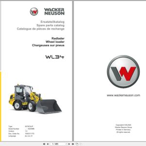 Wacker Neuson Wheel Loader WL34 2070CXLP Spare Parts Catalog 1000311772 08.2024 DE EN FR (1)