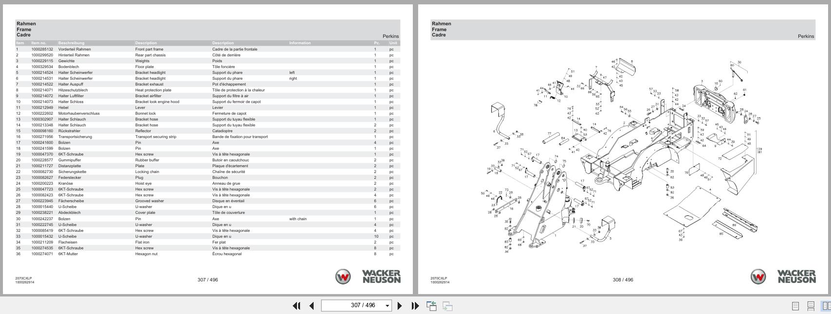 Wacker Neuson Wheel Loader WL34 2070CXLP Spare Parts Catalog 1000311772 08.2024 DE EN FR (2)